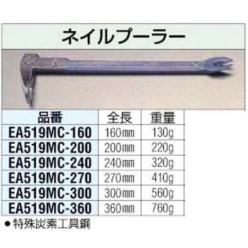 300mm ネイルプーラー エスコ