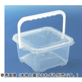 サンコー樽 水産角 本体+H 透明 アズワン
