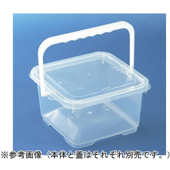 サンコー樽 水産角 本体+H 透明 アズワン