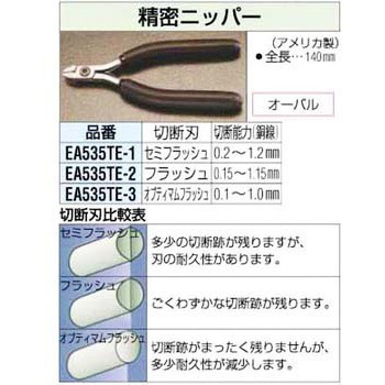 140mm [オプティマムフラッシュ] 精密ニッパー エスコ