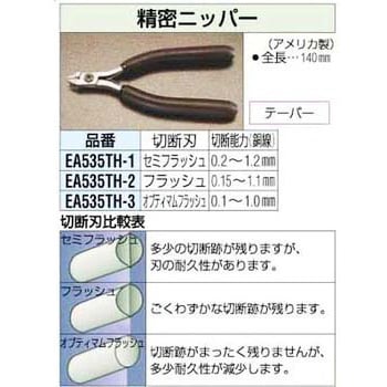 EA535TH-2 140mm [フラッシュ] 精密ニッパー 1個 エスコ 【通販