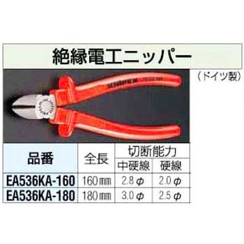 160mm 電工ニッパー エスコ