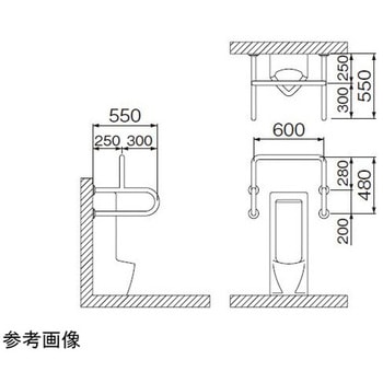 ストール小便器手摺 MBシリーズ ミヤコ