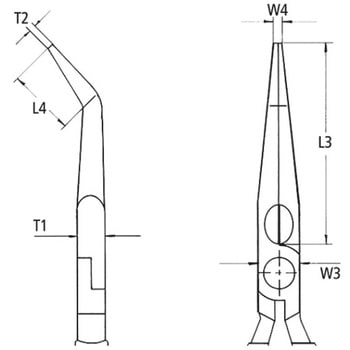200mm 先曲ラジオペンチ エスコ