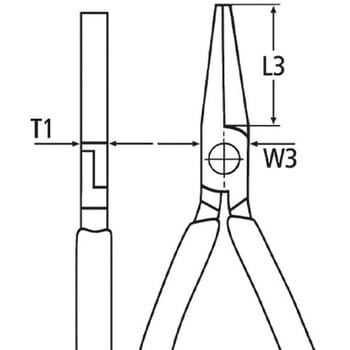 160mm 絶縁 フラットノーズプライヤー エスコ