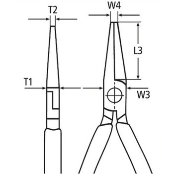 160mm 絶縁丸 ロングノーズプライヤー エスコ