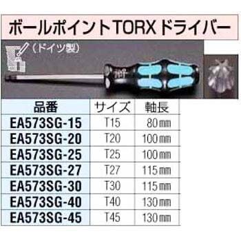 Tx25 ヘックスローブ ボールポイントドライバー エスコ 六角ドライバー ボールポイントドライバー 通販モノタロウ Ea573sg 25