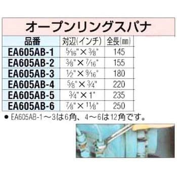 EA605AB-4 5/8x3/4 オープンリングスパナ エスコ 単品 - 【通販