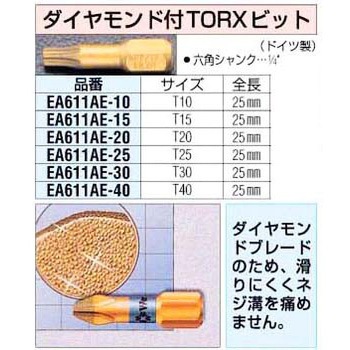 Tx40 ダイアモンドツキ[ヘックスローブ]ビット エスコ