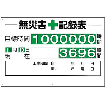 無災害記録表 セット 時間 315シリーズ アズワン