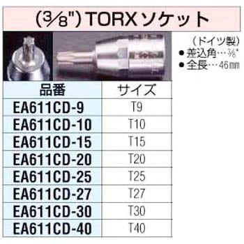 3/8sqxTX20 [ヘックスローブ]ソケット エスコ