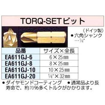 1/4インチ 32mm[TORQ-SET]ビット エスコ