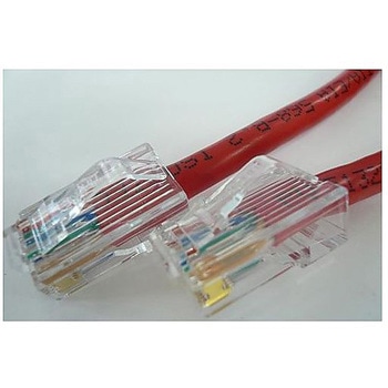 CAT5eケーブル 両端RJ45 PANDUIT ブーツ無し 撚り線/クロス結線 赤 C5EX-ST-RDシリーズ エイム電子