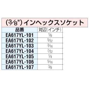 3/8sqx1/4インチ [INHEX]ソケット エスコ