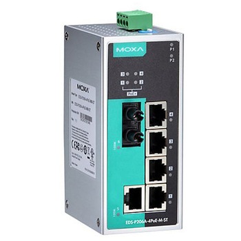 産業用6ポートIEEE 802.3af/at PoE+アンマネージドイーサネットスイッチ EDS-P206A-4POEシリーズ MOXA