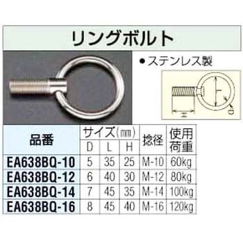 M10x25mm 35mm径 リングボルト エスコ