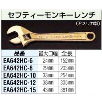 EA642HC-8 200mm [ノンスパーク]モンキーレンチ 1個 エスコ 【通販
