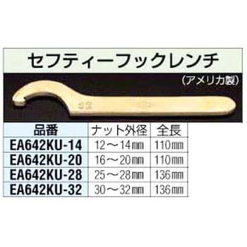 EA642KU-20 16-20mm [ノンスパーク]フックレンチ 1個 エスコ 【通販