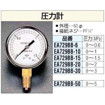 60mm 圧力計 エスコ 汎用圧力計 【通販モノタロウ】