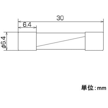 250V 管ヒューズ(Φ6.4×30mm) エスコ