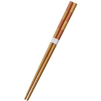 すす竹箸 市松 22.5 丸十