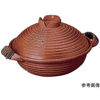 電磁用手造り楽鍋 赤 アメ釉 藤巻 砺波商店