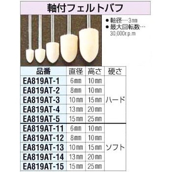 13x20mm[3mm軸]ソフト フエルトバフ エスコ