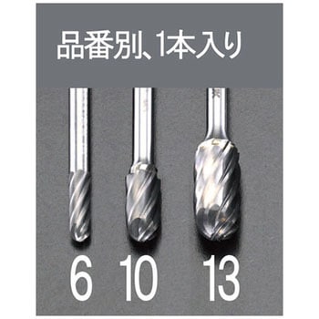 13x25mm[6mm軸]超硬カッター[アルミ用] エスコ