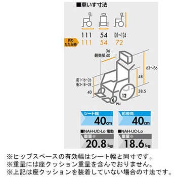 ウルトラシリーズ車いす ティルト&リクライニング Loタイプ 介助用 NAH-UC・Loシリーズ 日進医療器(車イス)
