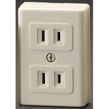 薄角形コンセント [2口] - エスコ