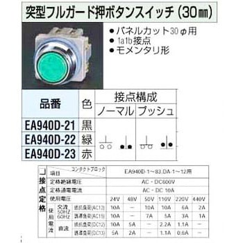 [緑] 30mm [突型] 押しボタン スイッチ エスコ