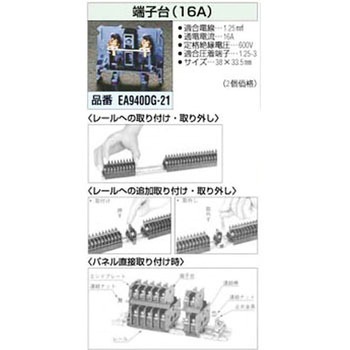 16A 端子台 エスコ