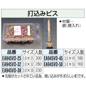 3.8x45mm 打込みビス エスコ