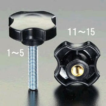 M6x30mm 雄ねじ プラスチック ノブ エスコ