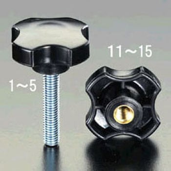 M12x40mm 雄ねじ プラスチック ノブ エスコ