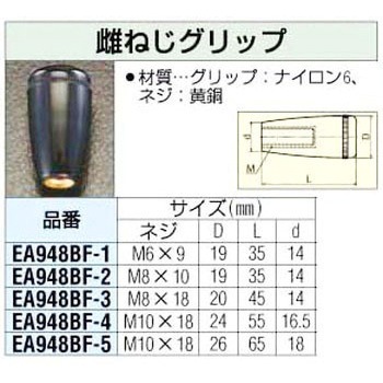 M8x18 [45mm全長]雌ねじ グリップ エスコ