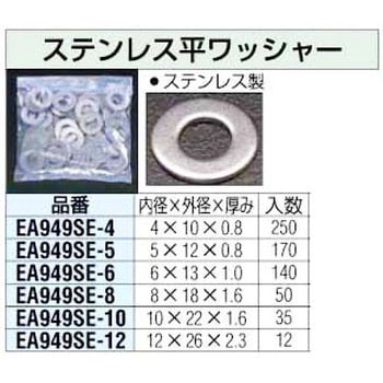 EA949SE-12 平ワッシャー[ステンレス] 1袋(12枚) エスコ 【通販サイト