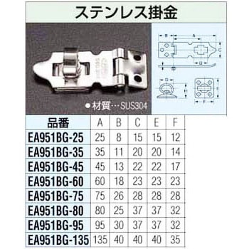 ステンレス掛金 エスコ