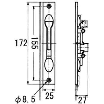 EA951LP-1 サッシ用フランス落し エスコ 全長172mm EA951LP-1 - 【通販