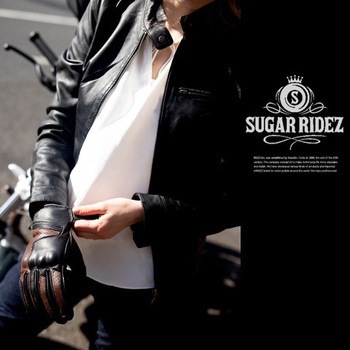 バイク用レディースレザーグローブABBYブラウン RIDEZ(ライズ)
