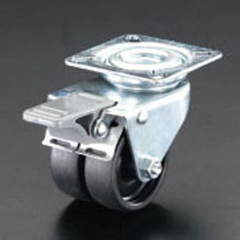 50mm ブレーキ付 ツインホイール キャスター エスコ