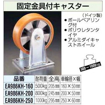 エスコ ESCO 250mm キャスター(固定金具) EA986KH-250 | sport-u.com
