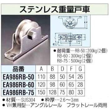 ステンレス重量戸車 エスコ