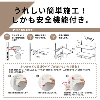 アームハング棚柱SS 棚受(樹脂棚板用) 南海プライウッド
