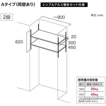 可動棚板セット Aタイプ(両壁あり) 南海プライウッド
