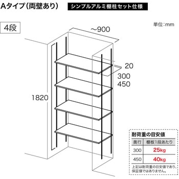 可動棚板セット Aタイプ(両壁あり) 南海プライウッド