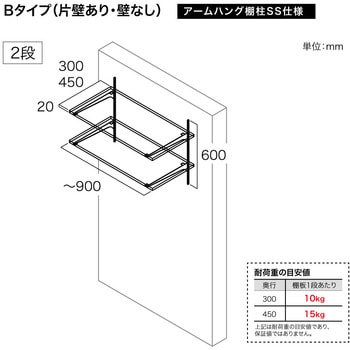 可動棚板セット Bタイプ(片側あり・壁なし) 南海プライウッド