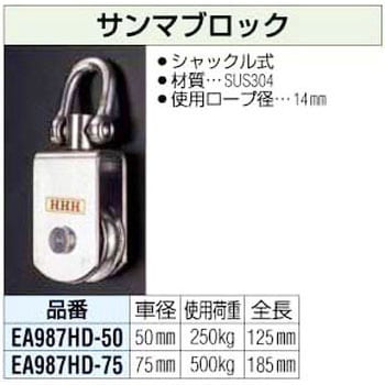 EA987HD-75 75mm サンマブロック エスコ 荷重500kg 全長183mm 