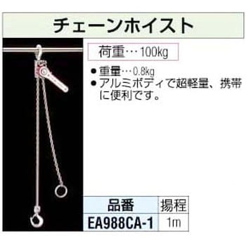 EA988CA-1 100Kg チェーンホイスト 1個 エスコ 【通販モノタロウ】