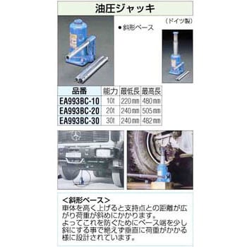 EA993BC-10 10ton 油圧ジャッキ 1個 エスコ 【通販モノタロウ】